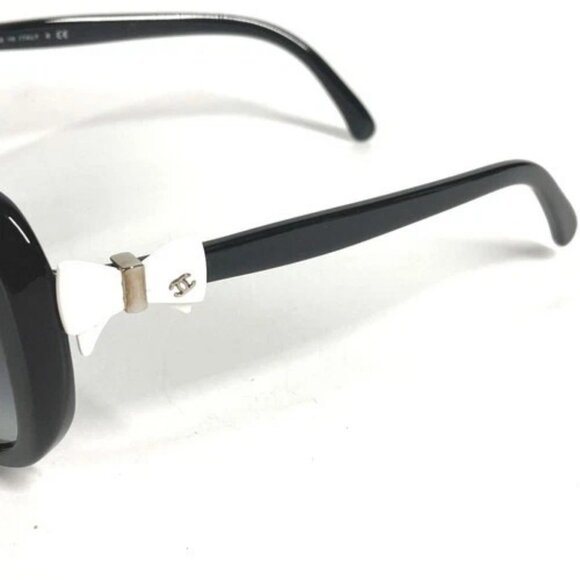 CHANEL 5171-A Ribbon CC Mark logo eyewear glasses sunglasses Plastic Black/White main image 8